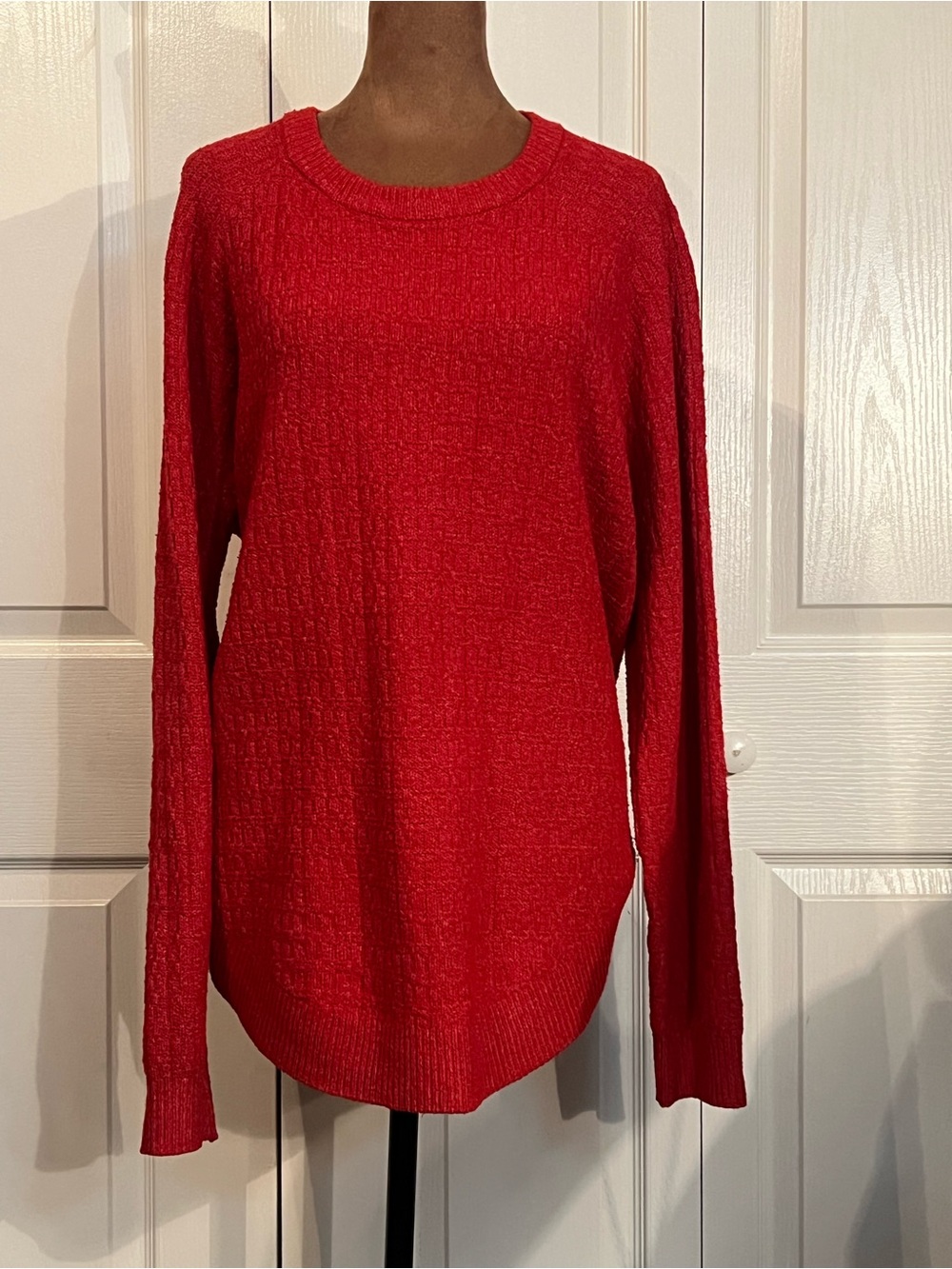 St. John’s Bay Red Textured Knit Sweater XL Like New - Picture 3 of 8